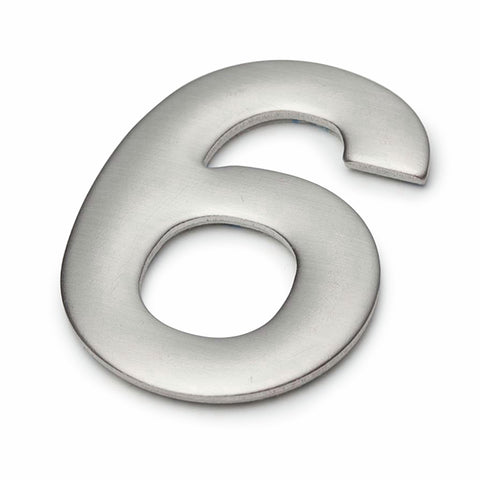 Sandleford Mode House Number 6 Brushed Stainless Steel 50mm Weatherproof