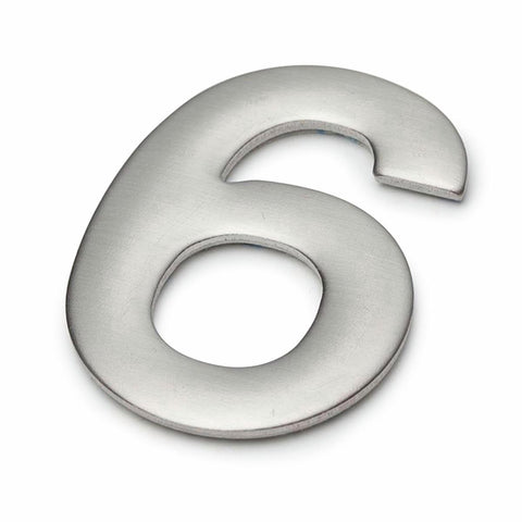 Sandleford 50mm Stainless Steel Self Adhesive House Number 6 - Silver - SuperSaverAU - view 1