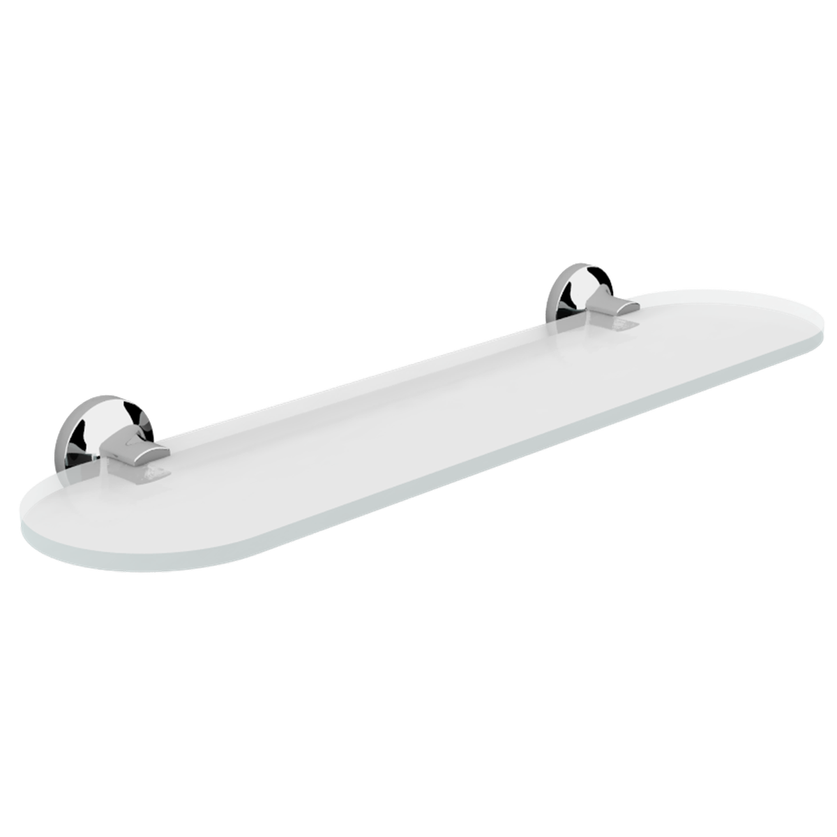 Caroma Sahara 500mm Glass Shelf, Solid Brass Chrome Wall Mount