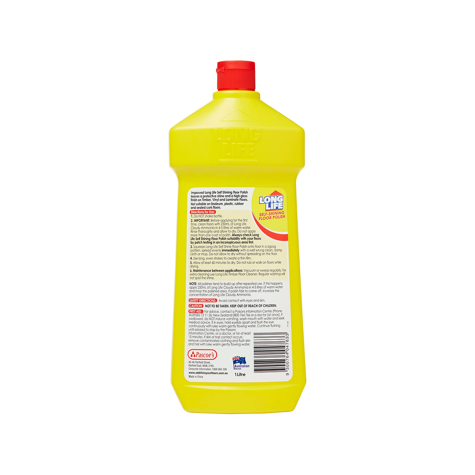 Long Life Self Shining Floor Polish 1L - High-Gloss Finish for Sealed Floors