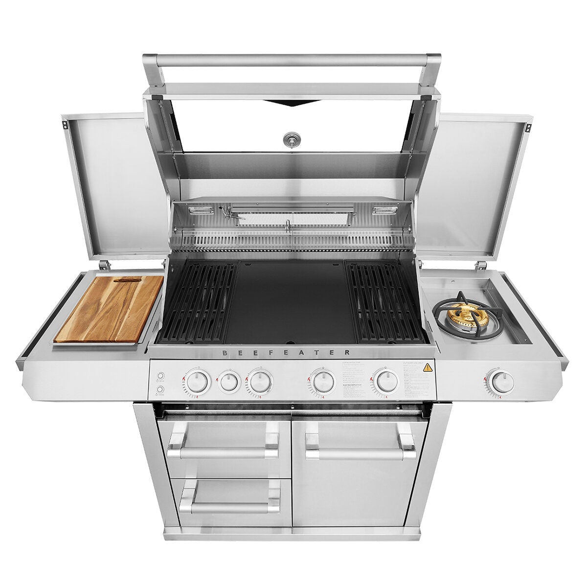 Beefeater 7000 Premium 4 Burner BBQ with Trolley - 304 Stainless Steel - Side Burner - BMF7645SA