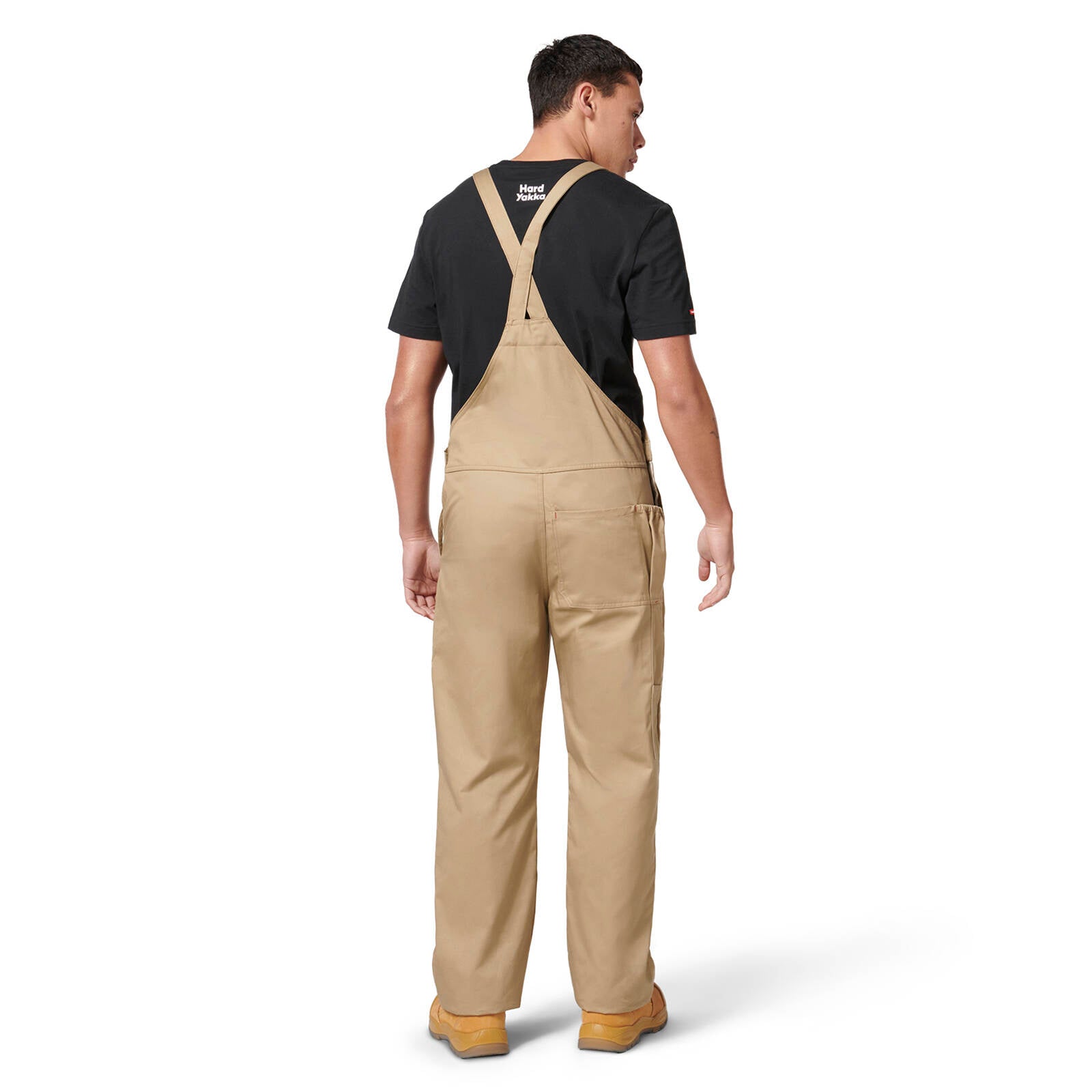 Hard Yakka Men's Khaki Bib & Brace Overalls, 290gsm Cotton Drill, Size 92