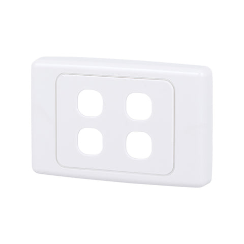 DETA 4 Aperture Grid Plate, White Plastic, 75mm x 115mm, Indoor