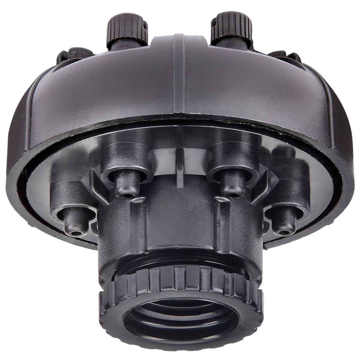 Pope 4mm 6 Port Manifold - Black Polypropylene, Adjustable Flow Drippers