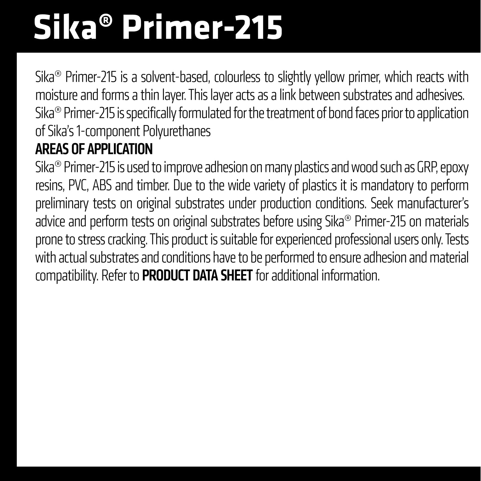 Sika Primer-215 Clear Adhesion Primer 250ml