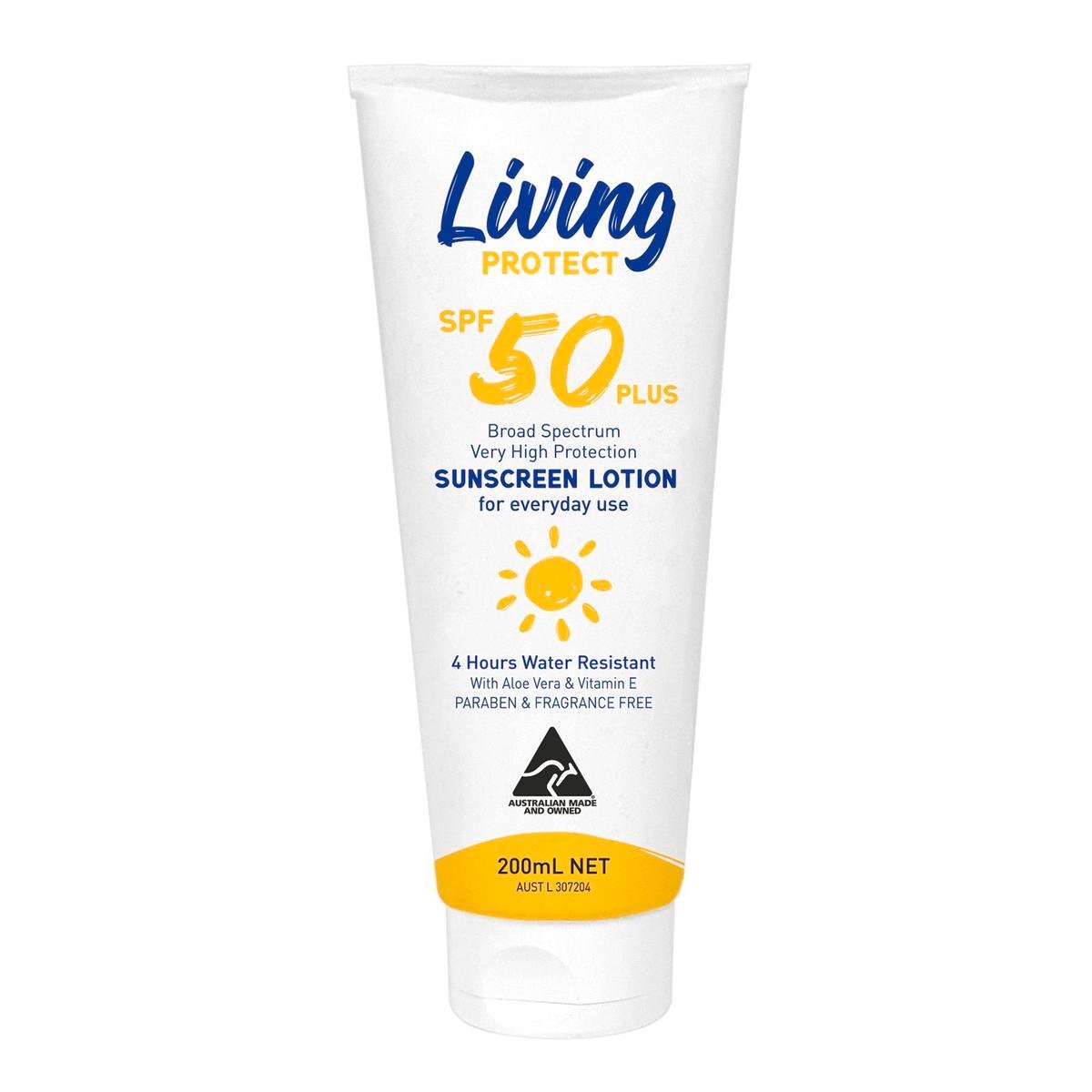 Living Protect Sunscreen - 200ml - SPF50 Plus - Water Resistant - SuperSaverAU - view 1