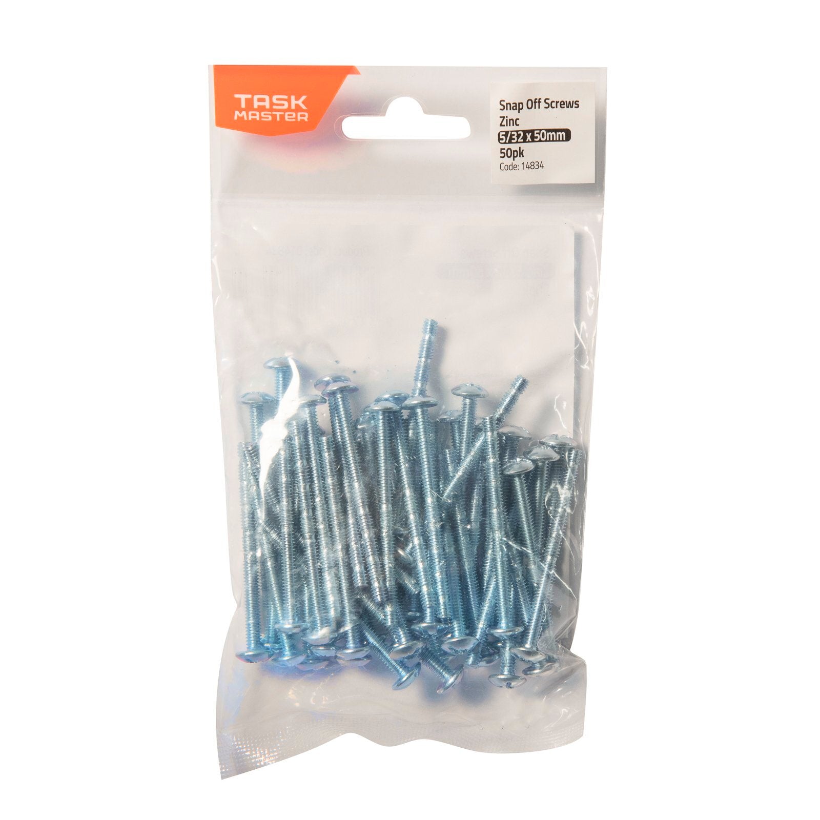 Taskmaster 5/32 x 50mm Zinc Snap Off Screw 50 Pack