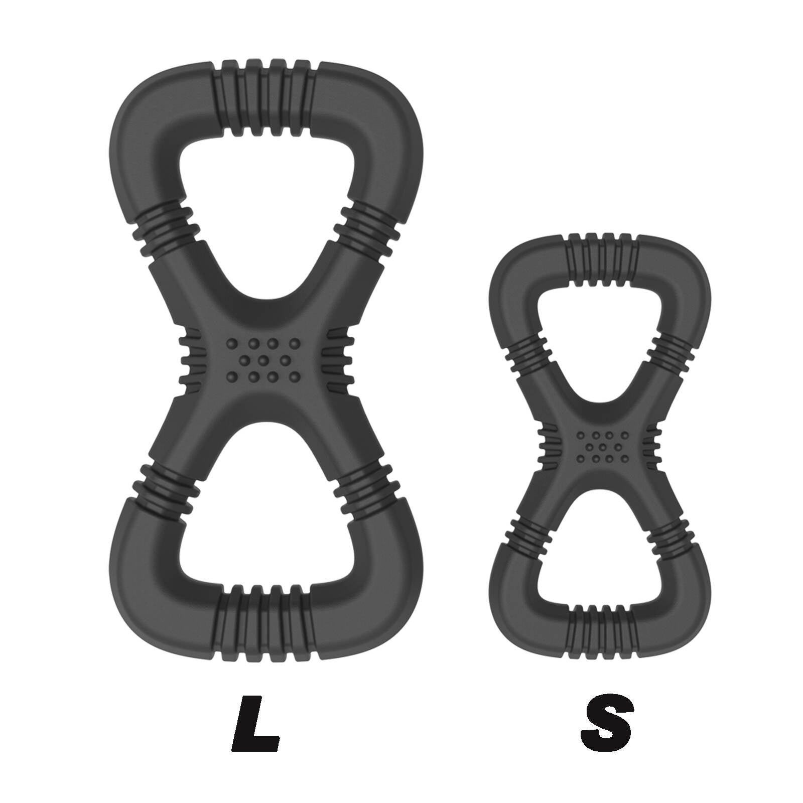 Gladiator Large Black Rubber Tug Dog Toy - Tough Interactive Chew