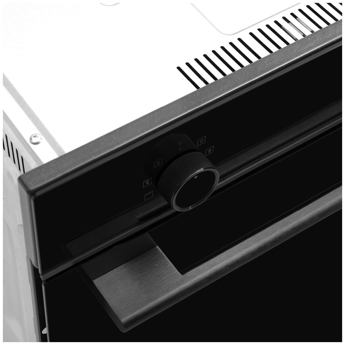Omega 60cm 8 function built-in electric oven - 85L, black glass with Midnight trim, touch controls - OBO608M