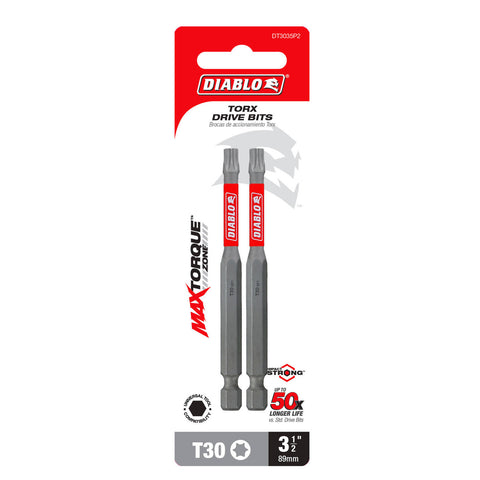 Diablo 3-1/2 inch T30 Torx Power Drive Bit 2 Pack