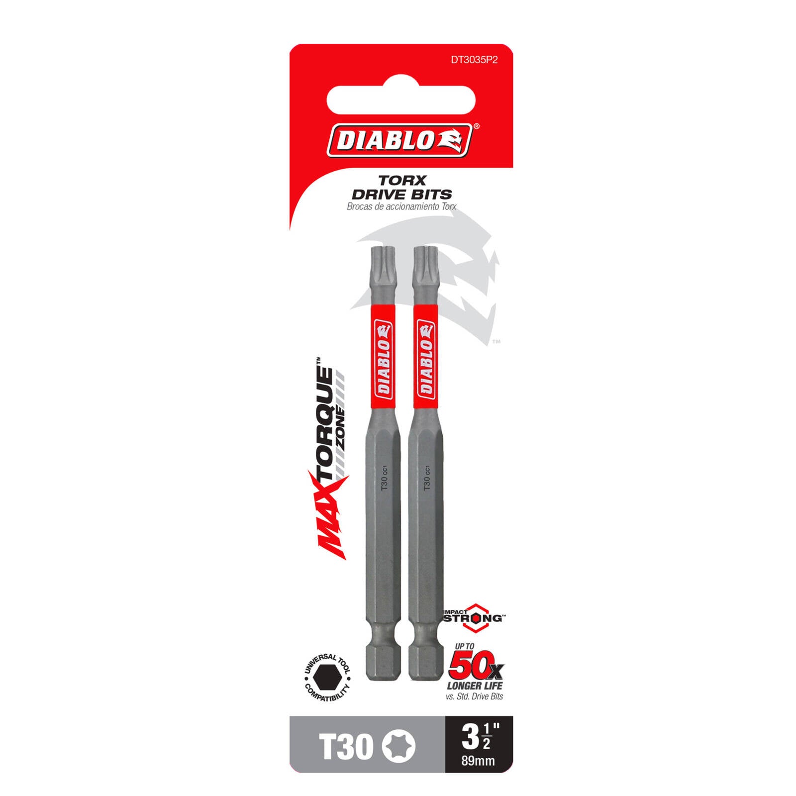 Diablo 3-1/2 inch T30 Torx Power Drive Bit 2 Pack