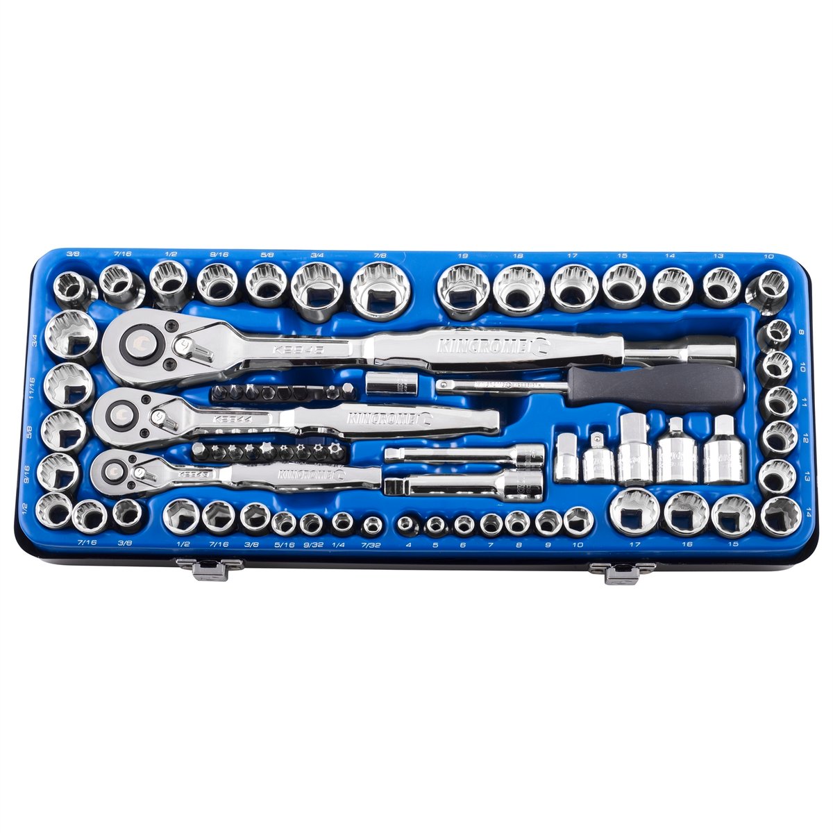 Kincrome 75 Piece 1/4" 3/8" and 1/2" Drive Metric and Imperial Socket Set