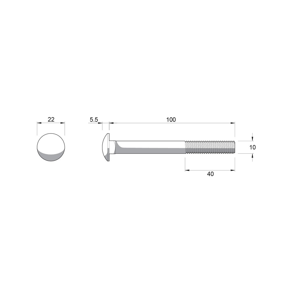 Zenith M10 x 100mm Zinc Plated Cup Head Bolts Nuts 25 Pack - Coarse Thread - Low Profile Design - SuperSaverAU - view 3