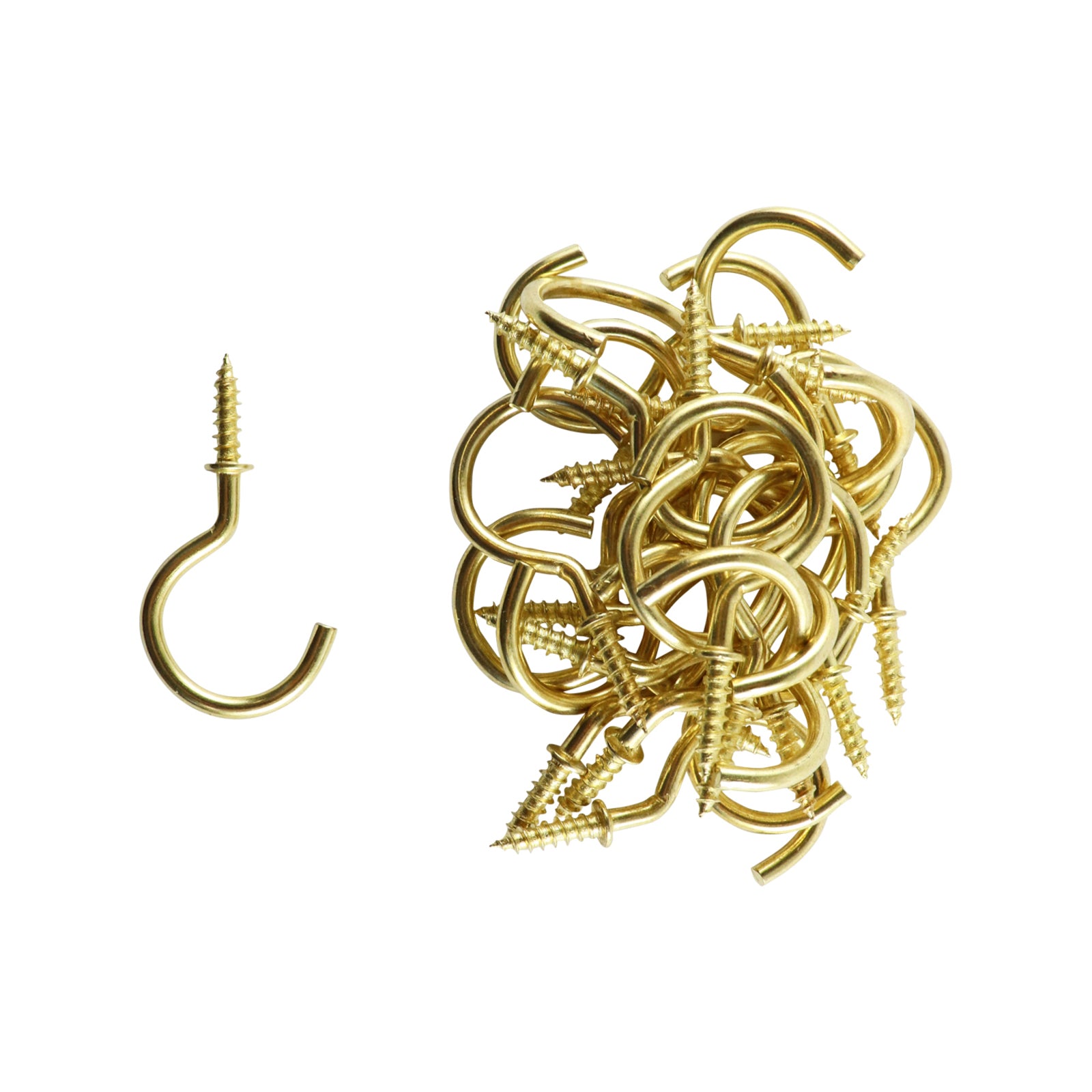Everhang 17mm Brass Plated Steel Cup Hook - 25 Pack