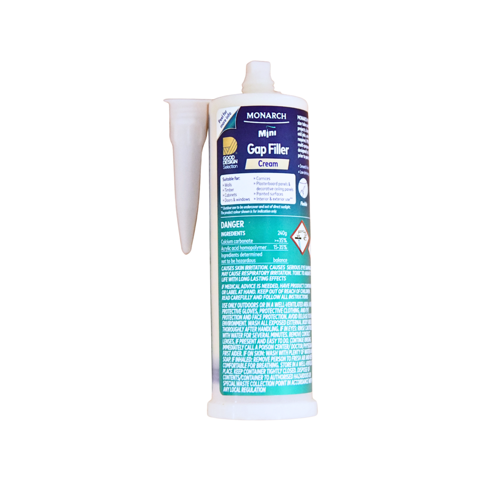 Monarch Mini Gap Filler 240g Cream - Acrylic Sealant for Gaps & Joins