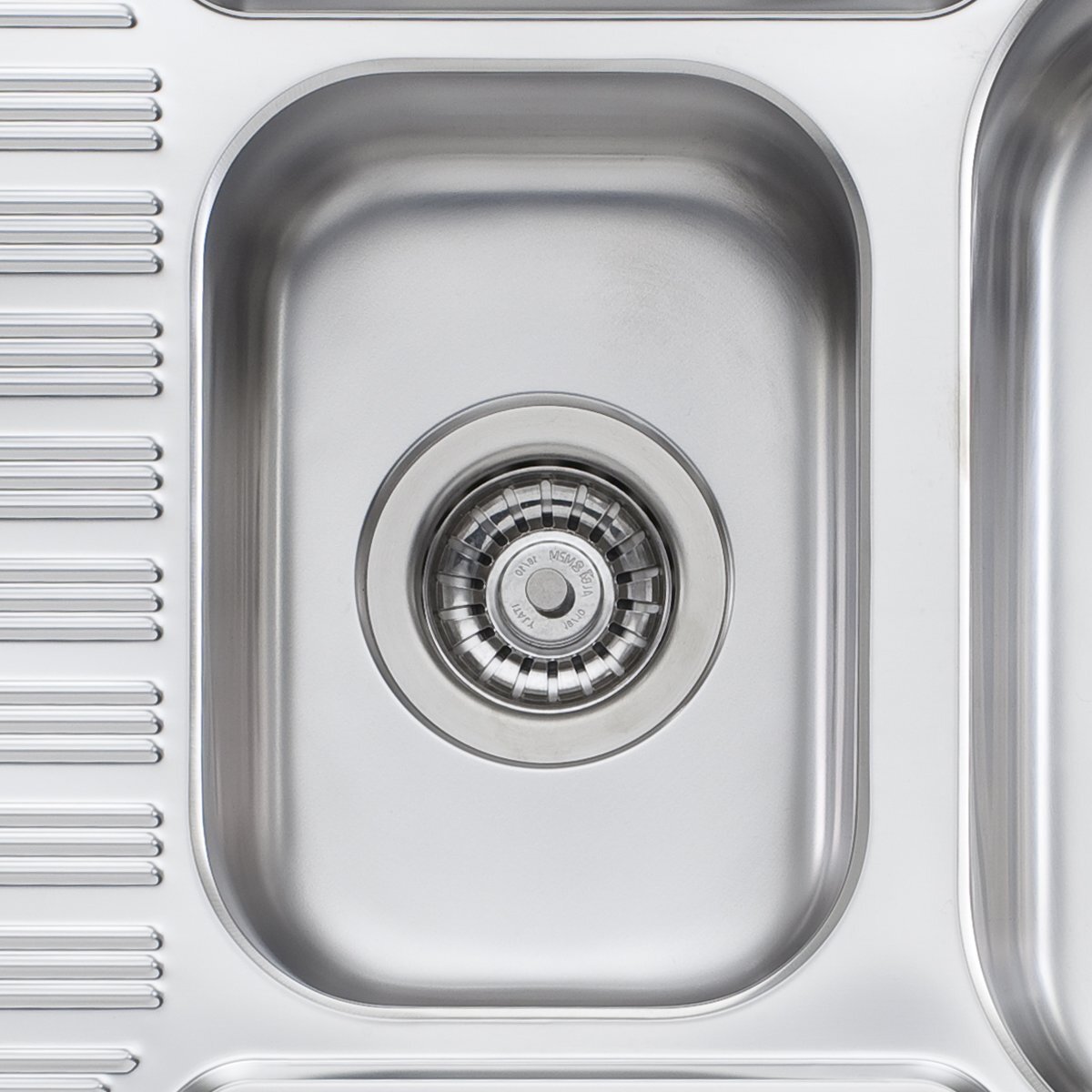 Oliveri Diaz 1 and 1/2 Bowl Left Hand Drainer Sink - 980mm Polished Stainless Steel, Australian Made - DZ102