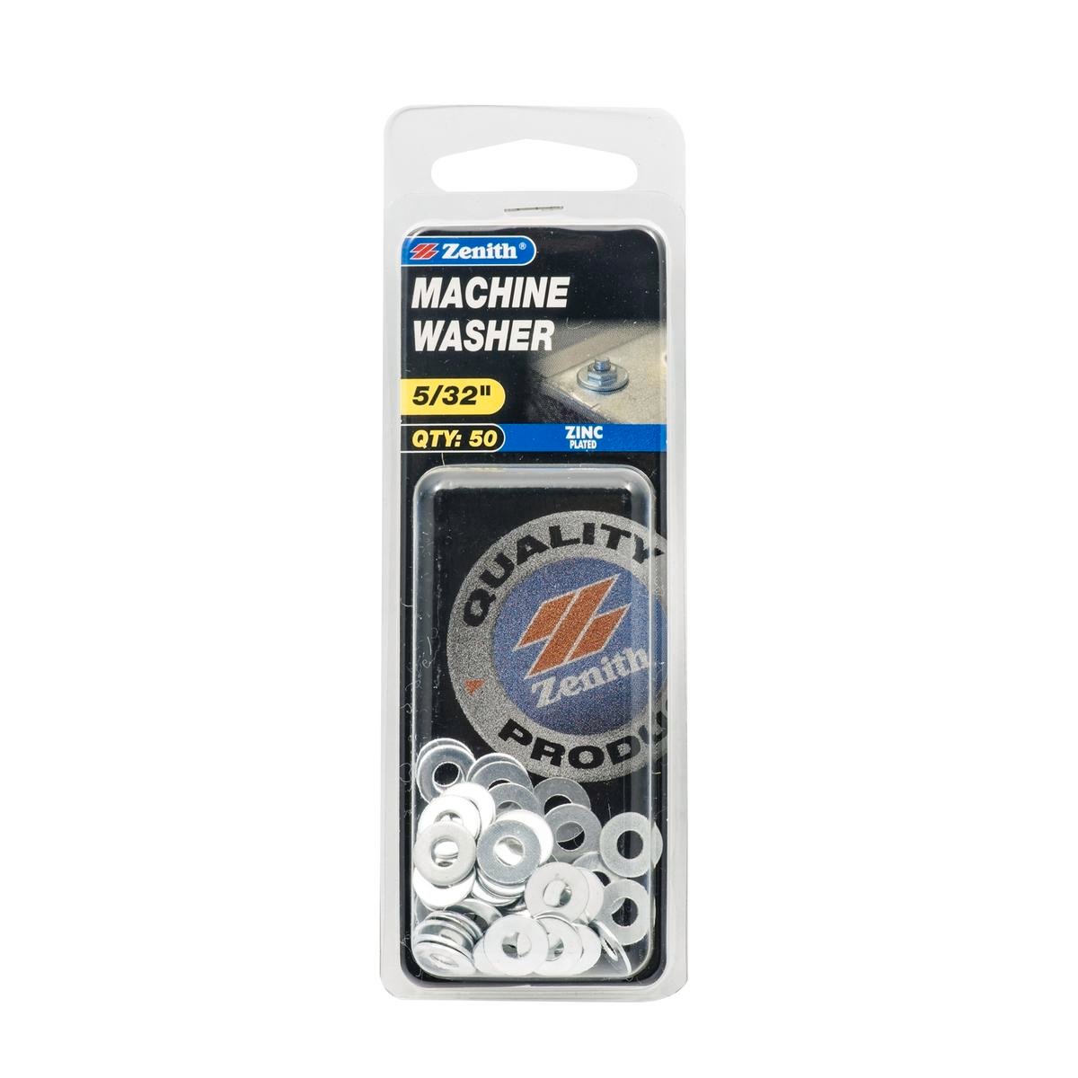 Zenith 5/32" Zinc Plated Steel Machine Washers - 50 Pack