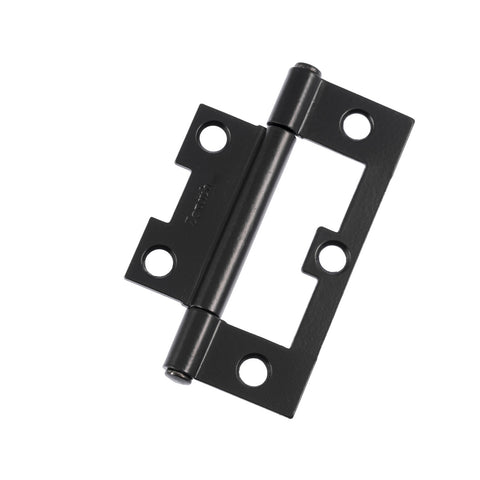 Lane 75mm Easy Fit Matte Black Steel Hinge 2 Pack