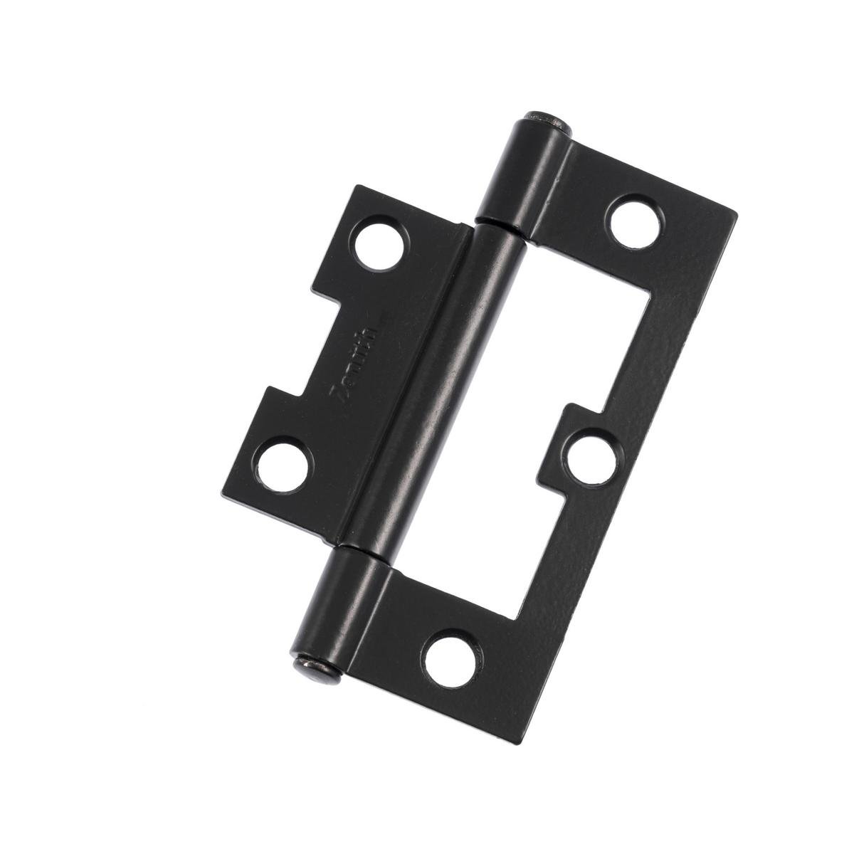 Lane 75mm Easy Fit Matte Black Steel Hinge 2 Pack