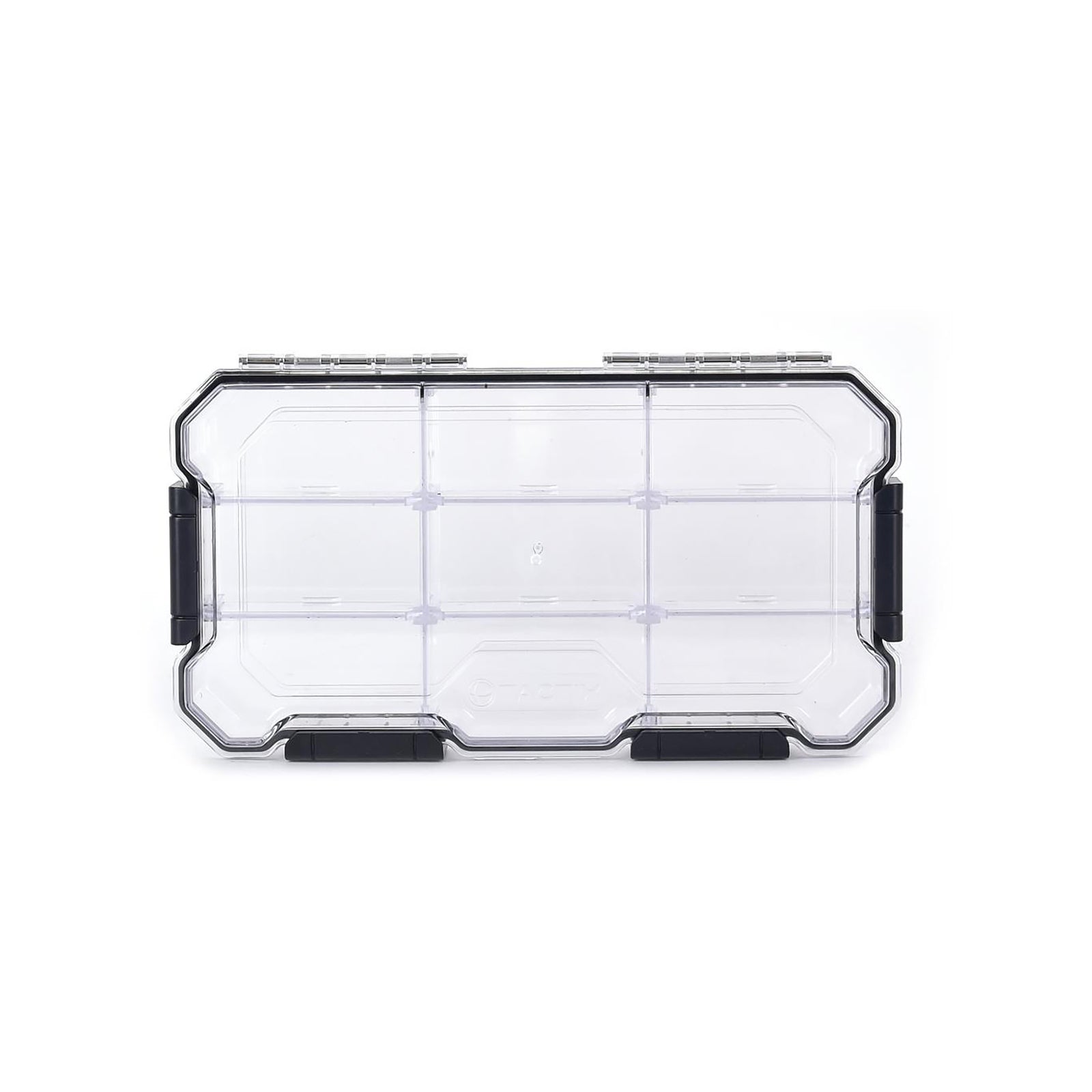 Tactix 9 Compartment Waterproof Storage Box - Large Clear Stackable Polycarbonate Organiser
