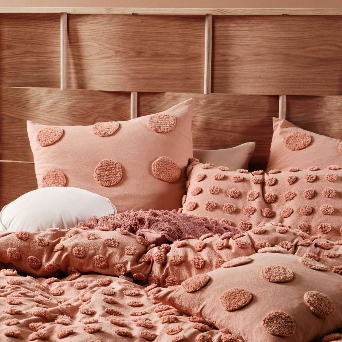 Linen House Haze Double Quilt Cover Set - Cotton, Includes 2 Pillowcases, Rosette - 01702I378