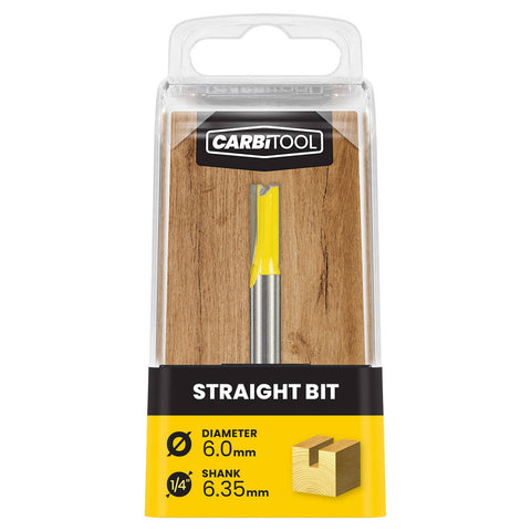 Carbitool 6.0mm TCT Straight Router Bit 1/4 Inch Shank