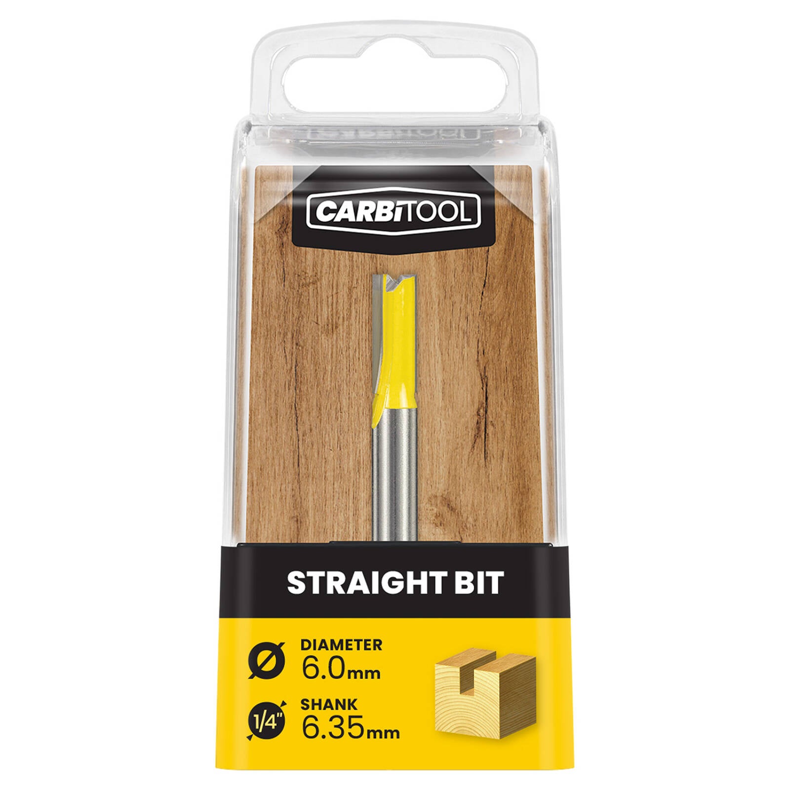 Carbitool 6.0mm TCT Straight Router Bit 1/4 Inch Shank