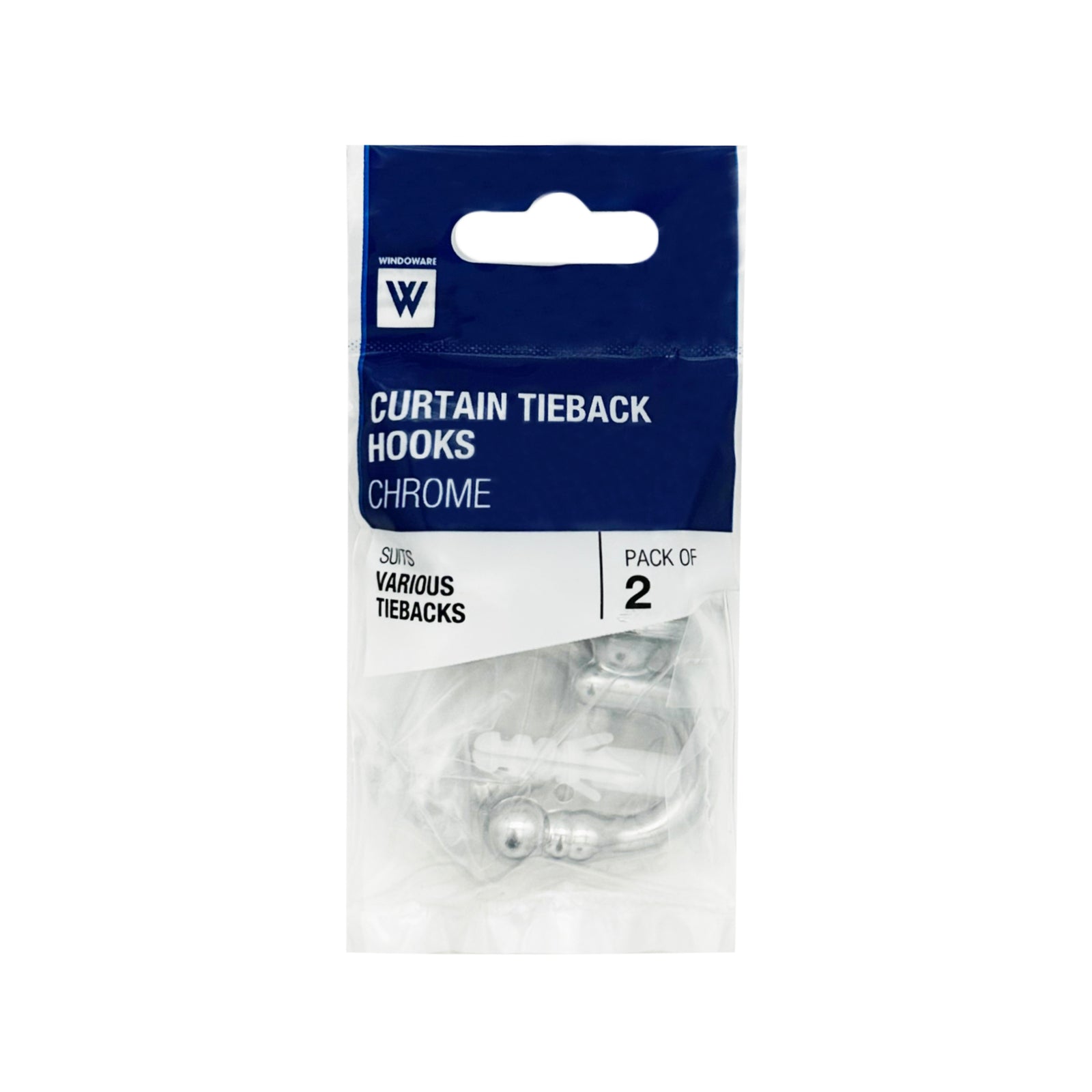 Windoware 2 Piece Satin Metal Curtain Rod Tie Back 2 Pack