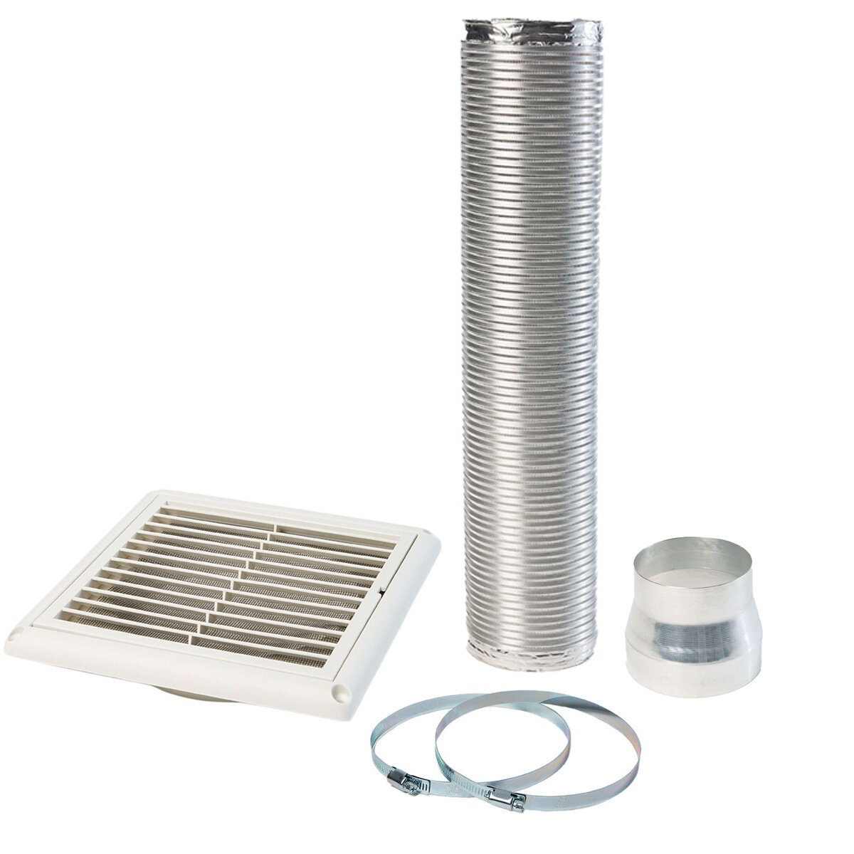 Unilux Rangehood Ducting System - Wall Vented, Semi Rigid, 125-150mm Outlet, Stainless Steel - ULX150