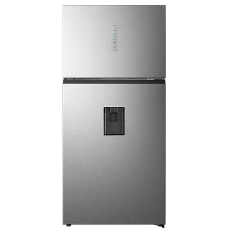 Hisense 496L Top Mount Fridge - Stainless Steel - Non-Plumbed Water Dispenser - Frost Free - HRTF497SW