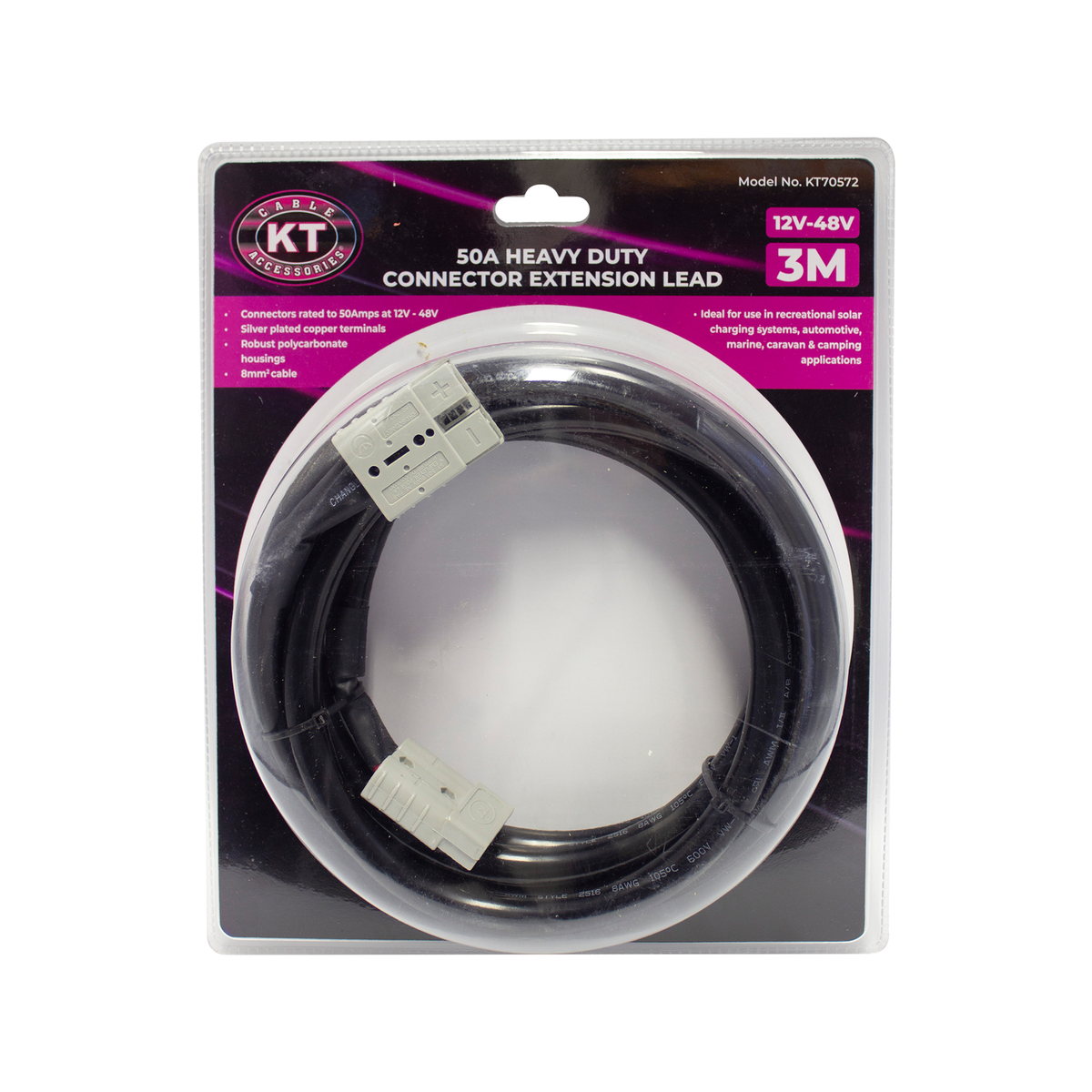 KT Solar Heavy Duty 3m Extension Lead 50A KT70572
