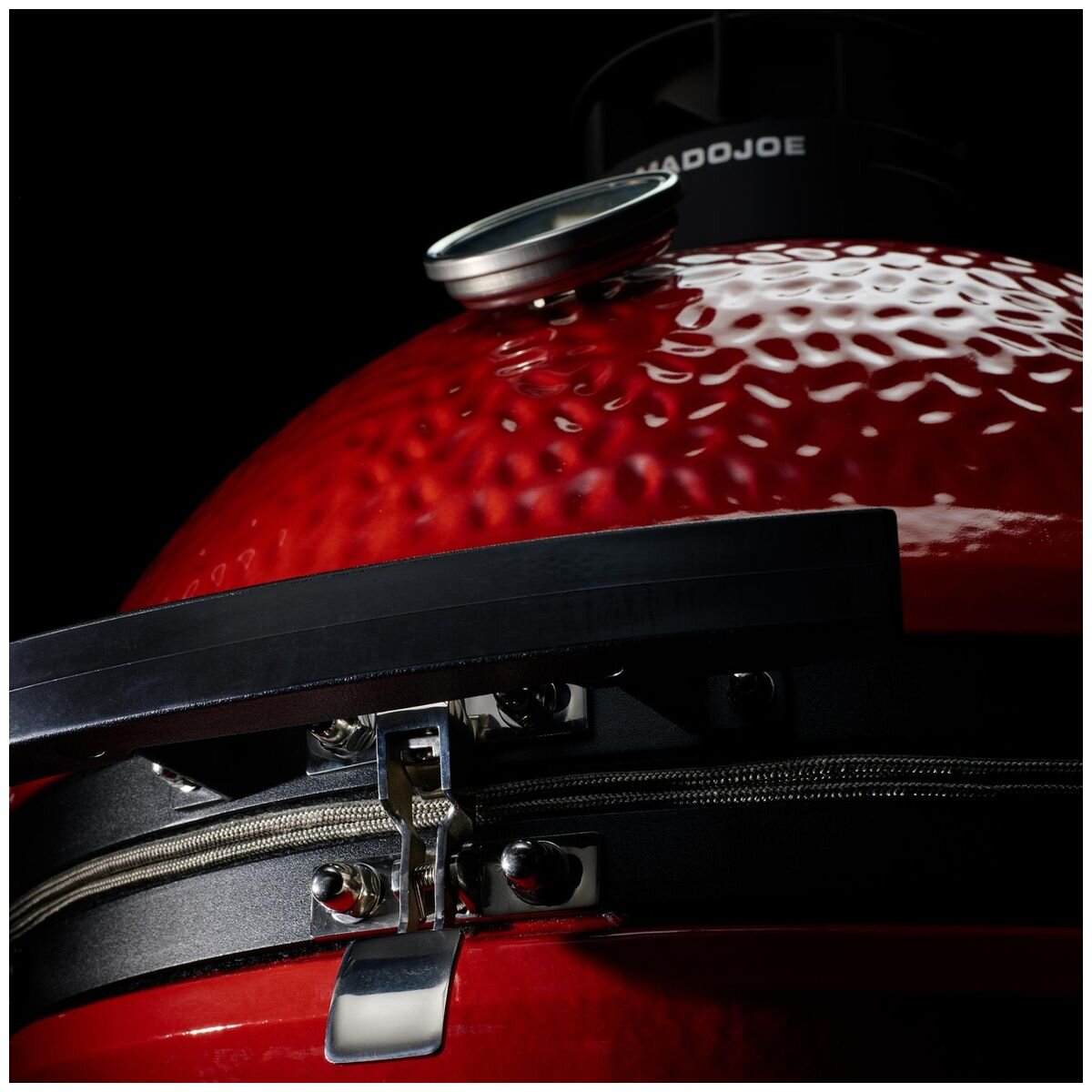 Kamado Joe Classic II Stand-Alone Kamado Grill - Red, Built-In Ready, Air Lift Hinge - KJ23NRHC