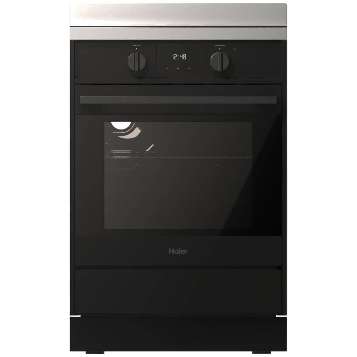 Haier 60cm 500 Series Freestanding Induction Oven - Black, Air Fry, Steam Clean, 11 Functions - HOR60S11IBX2