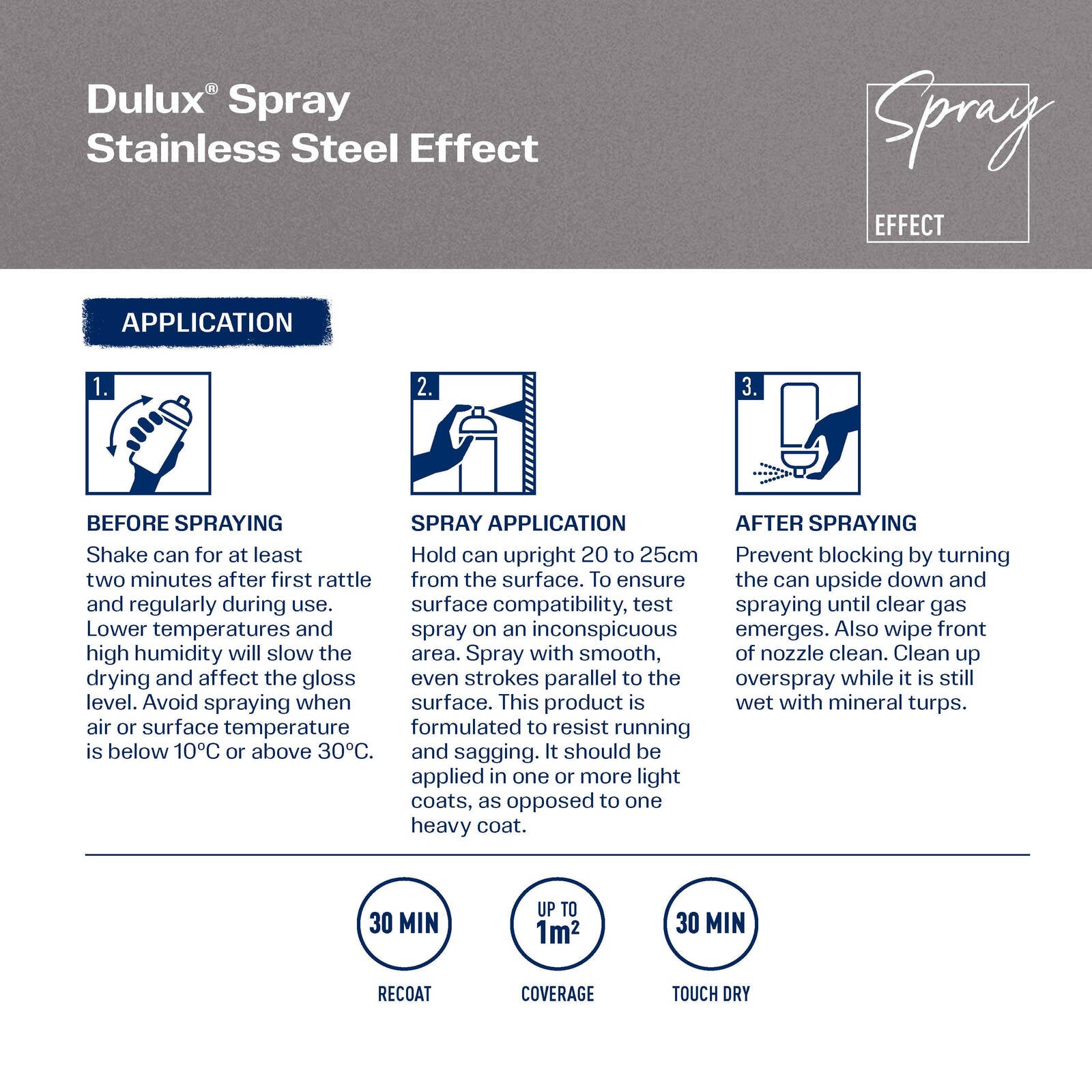 Dulux 300g Stainless Steel Effect Spray Paint, Decorative Metallic Finish for Metal, Wood & Plastic