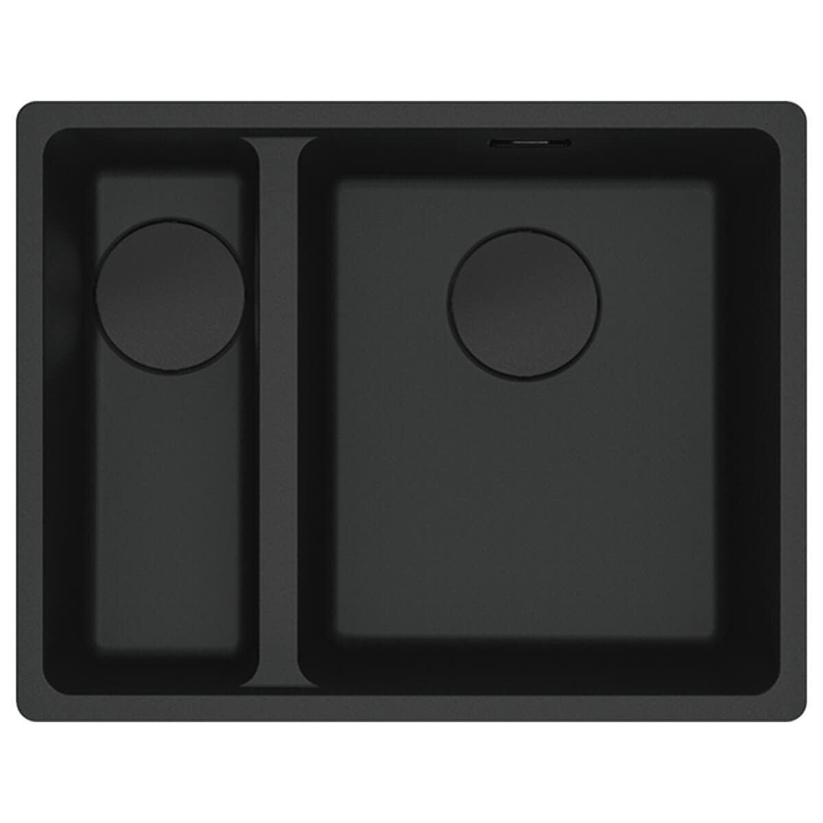 Franke Maris 1 and 1/2 bowl left topmount sink with extension drainer - Matte Black - MRG660-SBLMBFPC