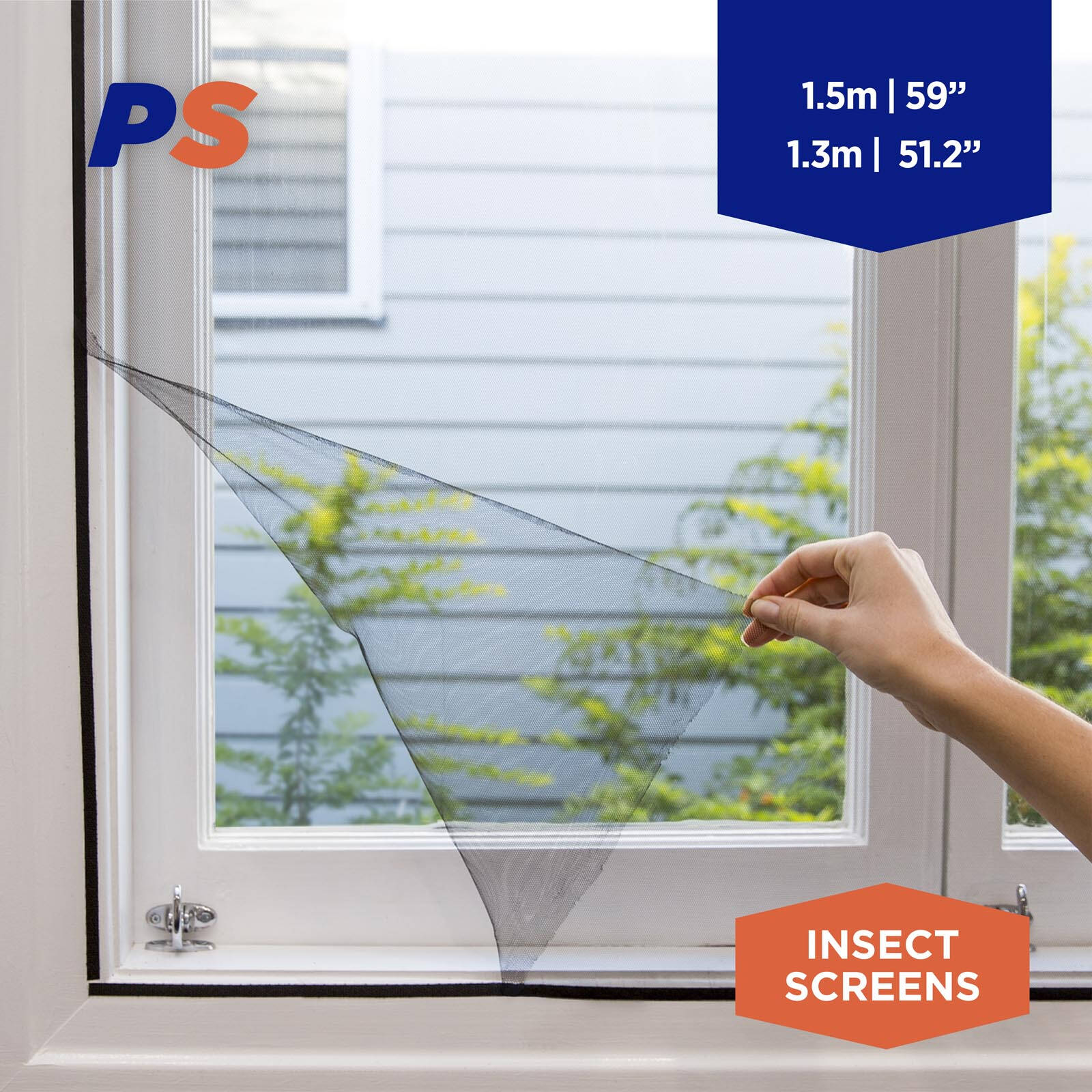 Permastik 1.5m x 1.3m Black Removable Insect Screen Kit - Polyester