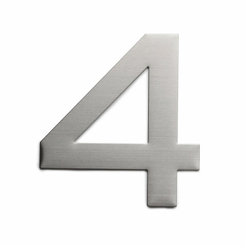 Sandleford Plaza House Number 4 150mm Silver Stainless Steel, Weather Resistant