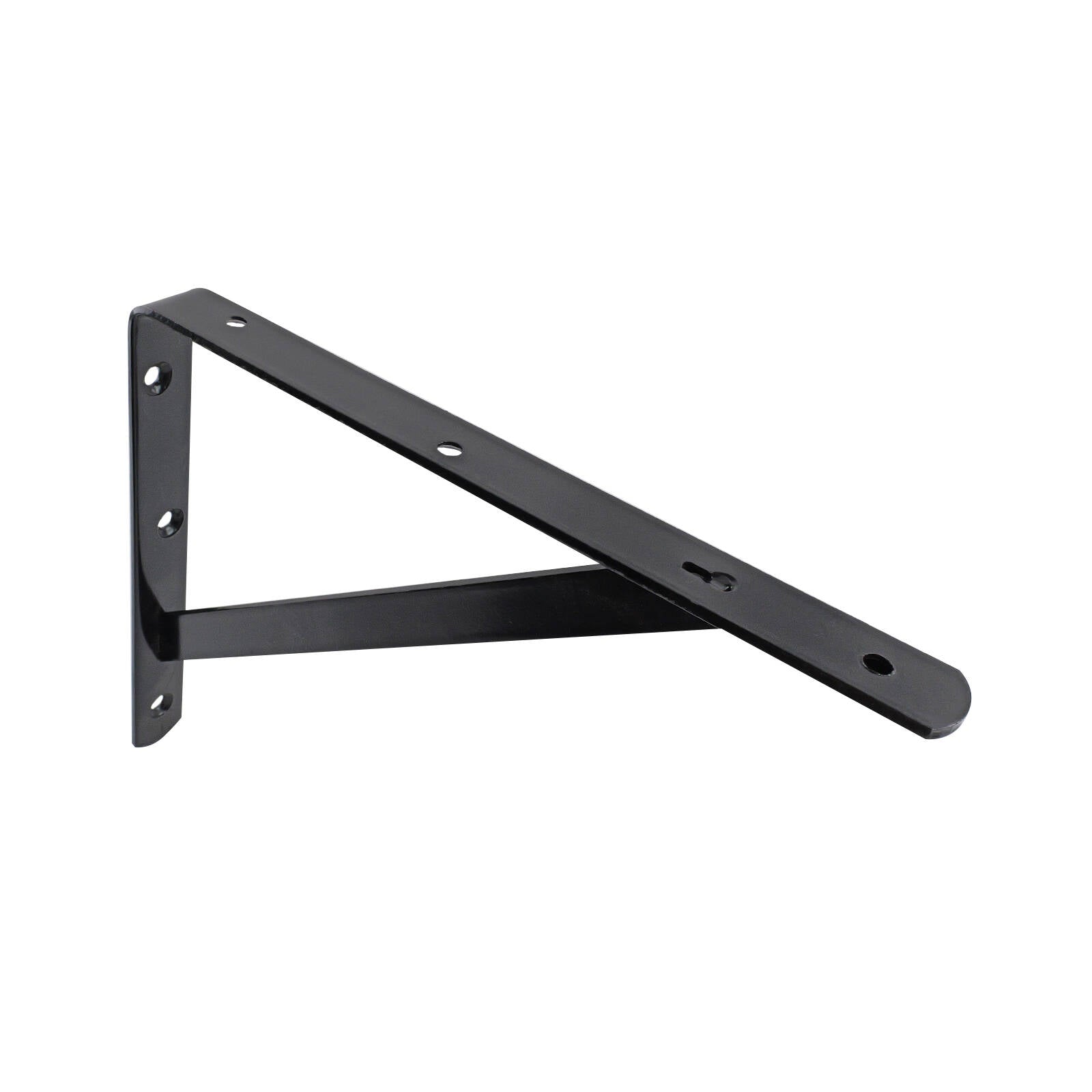 Carinya 250 x 200mm Black Heavy Duty Straight Stayed Bracket, Powder Coated Steel, 175kg