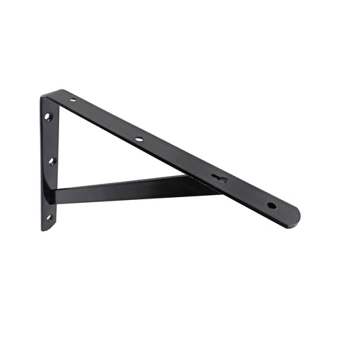 Carinya 250 x 200mm Black Heavy Duty Straight Stayed Bracket, Powder Coated Steel, 175kg