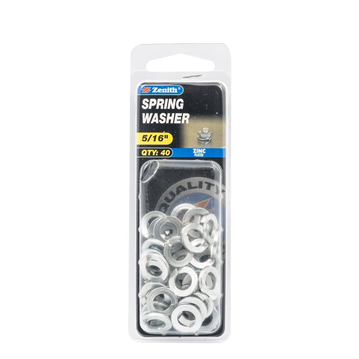 Zenith 5/16" Zinc Plated Steel Spring Washers - 40 Pack