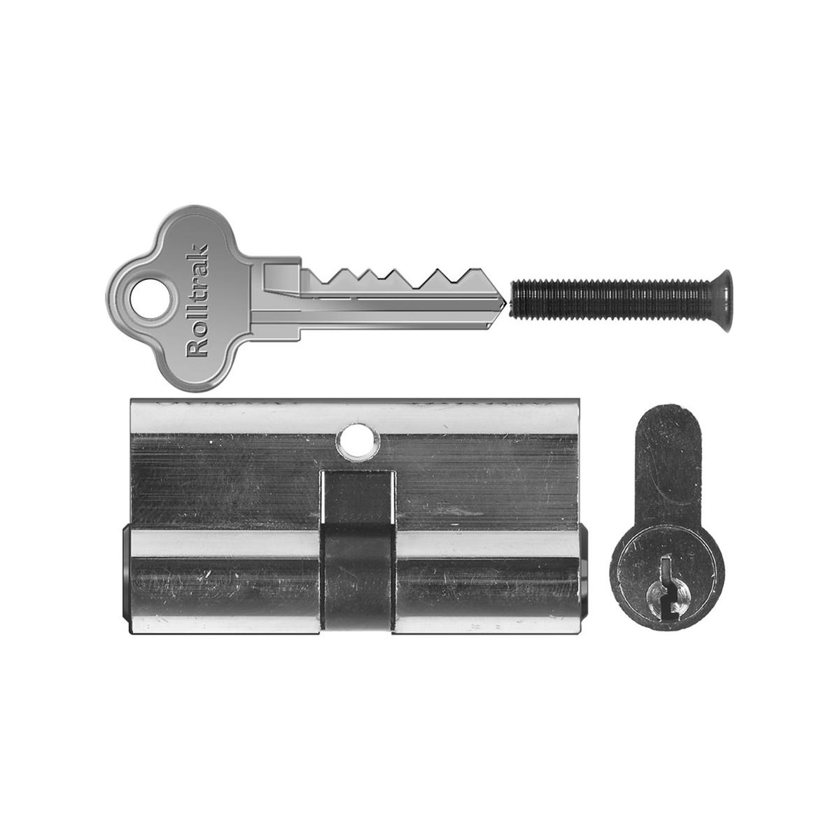 Rolltrak 60mm Chrome Plated Brass 5-Pin High Security Cylinder Lock - 3 Keys