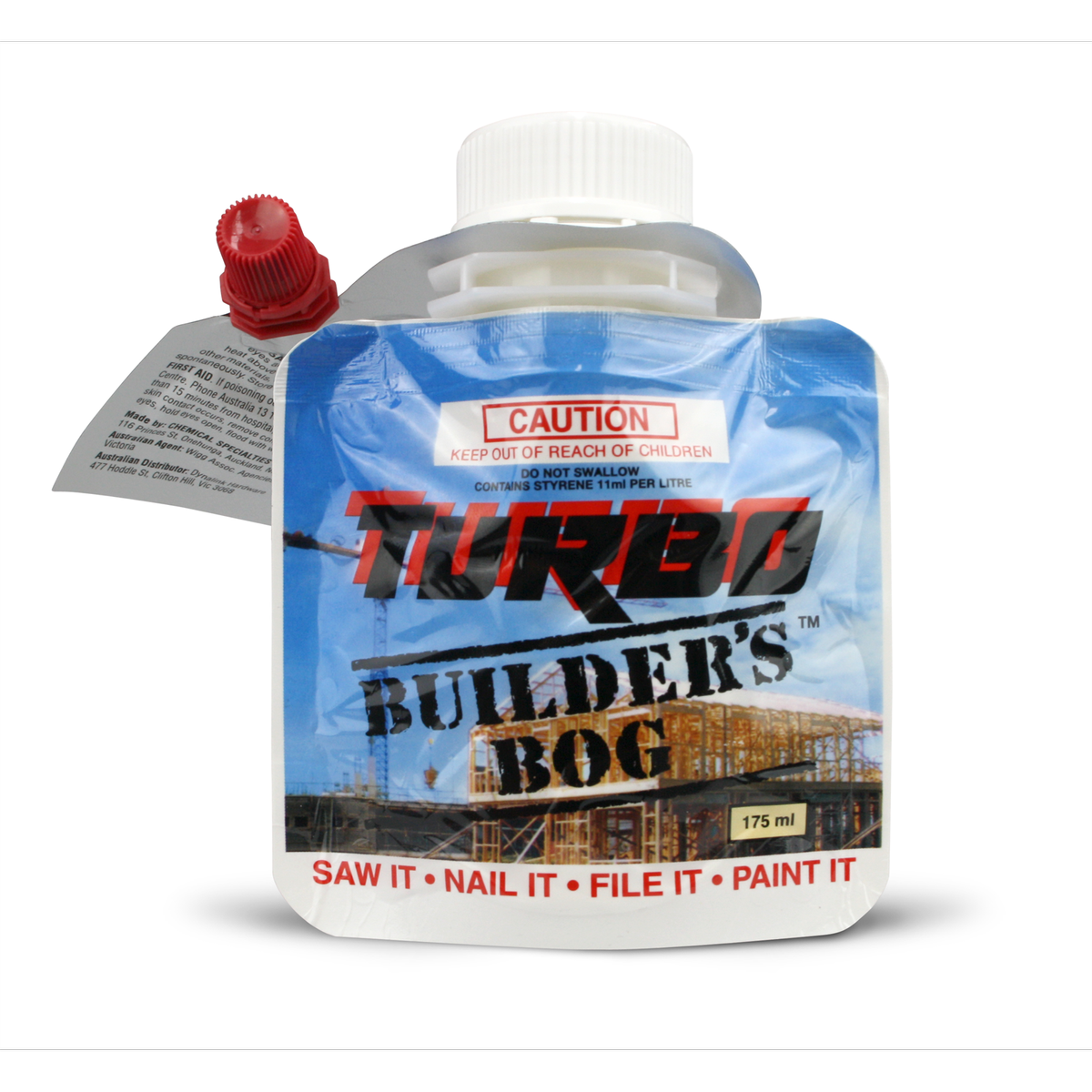 Turbo 175ml Builders Bog Flexipack - Beige Polyester Filler