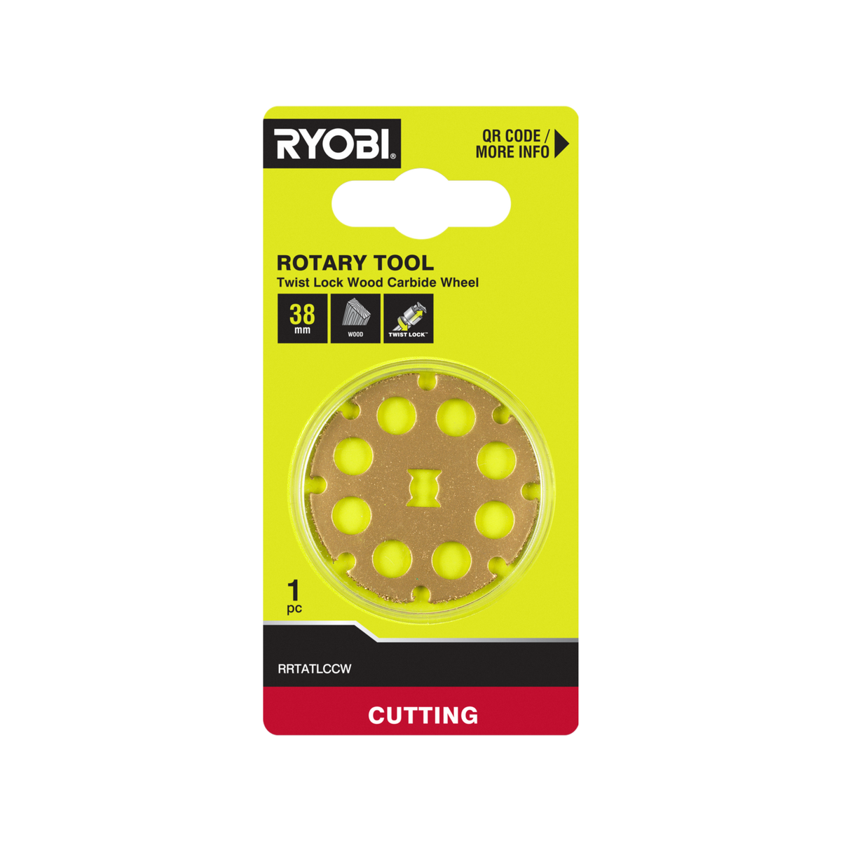 Ryobi 38mm Twist Lock Wood Carbide Wheel for Timber and Laminates
