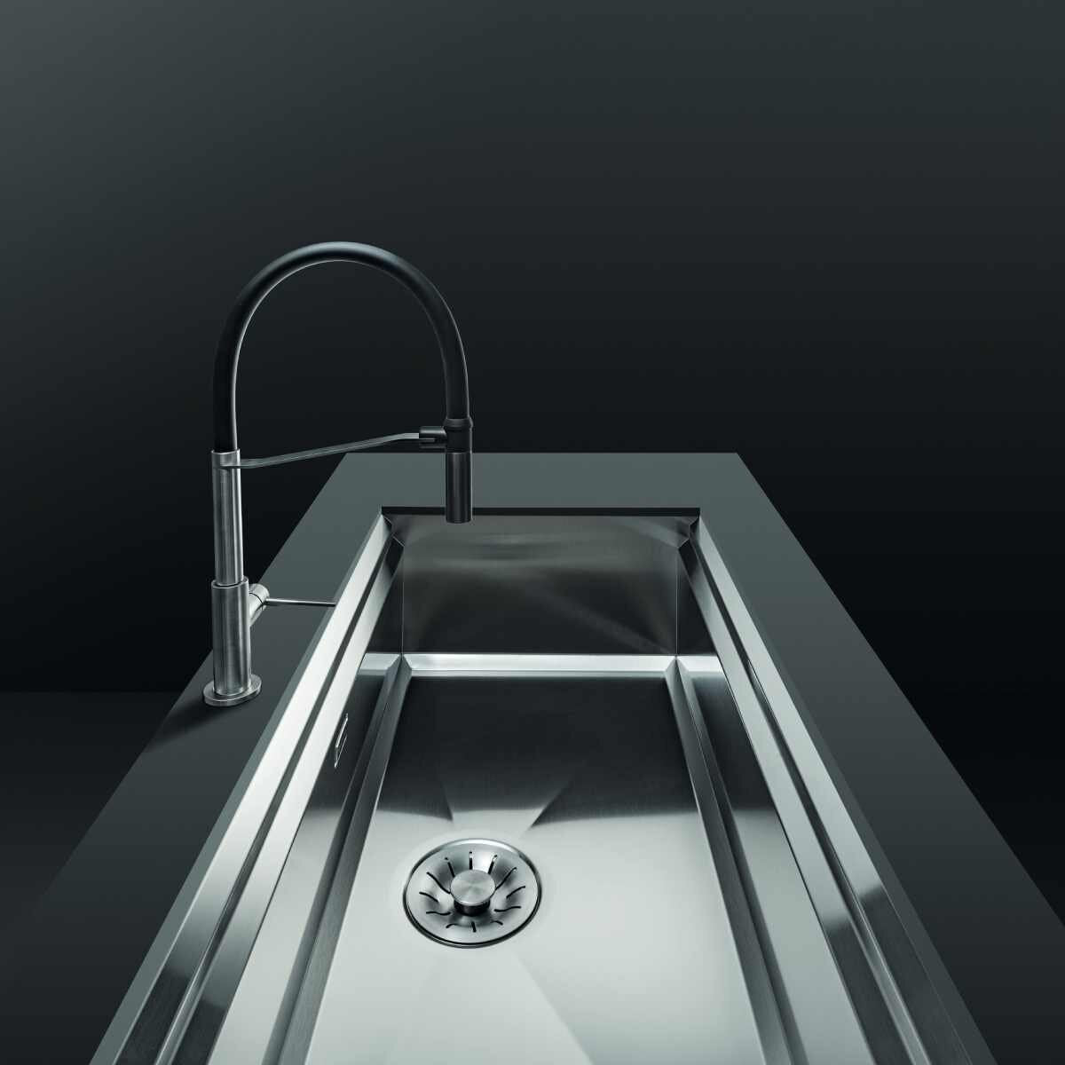 Artinox Layer SBR 104 Workstation Sink - 304 Stainless Steel, Brushed Finish, Made in Italy - SBR104