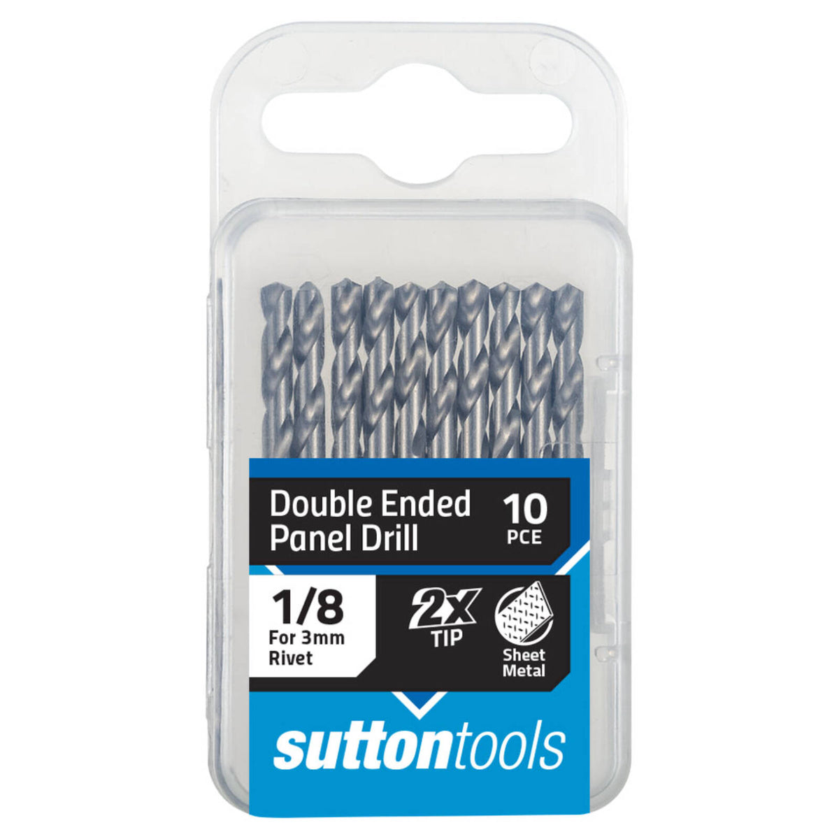 Sutton Tools 1/8" Double Ended Panel Drill Bit 10 Pack Steel for Sheet Metal