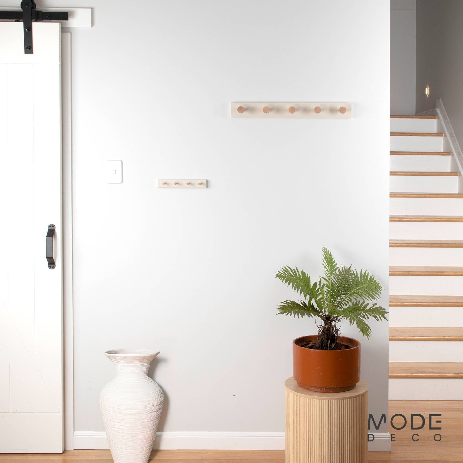 MODE 5 Timber Hooks On Beige Board Hook Rack 600mm Coat & Bag Rack
