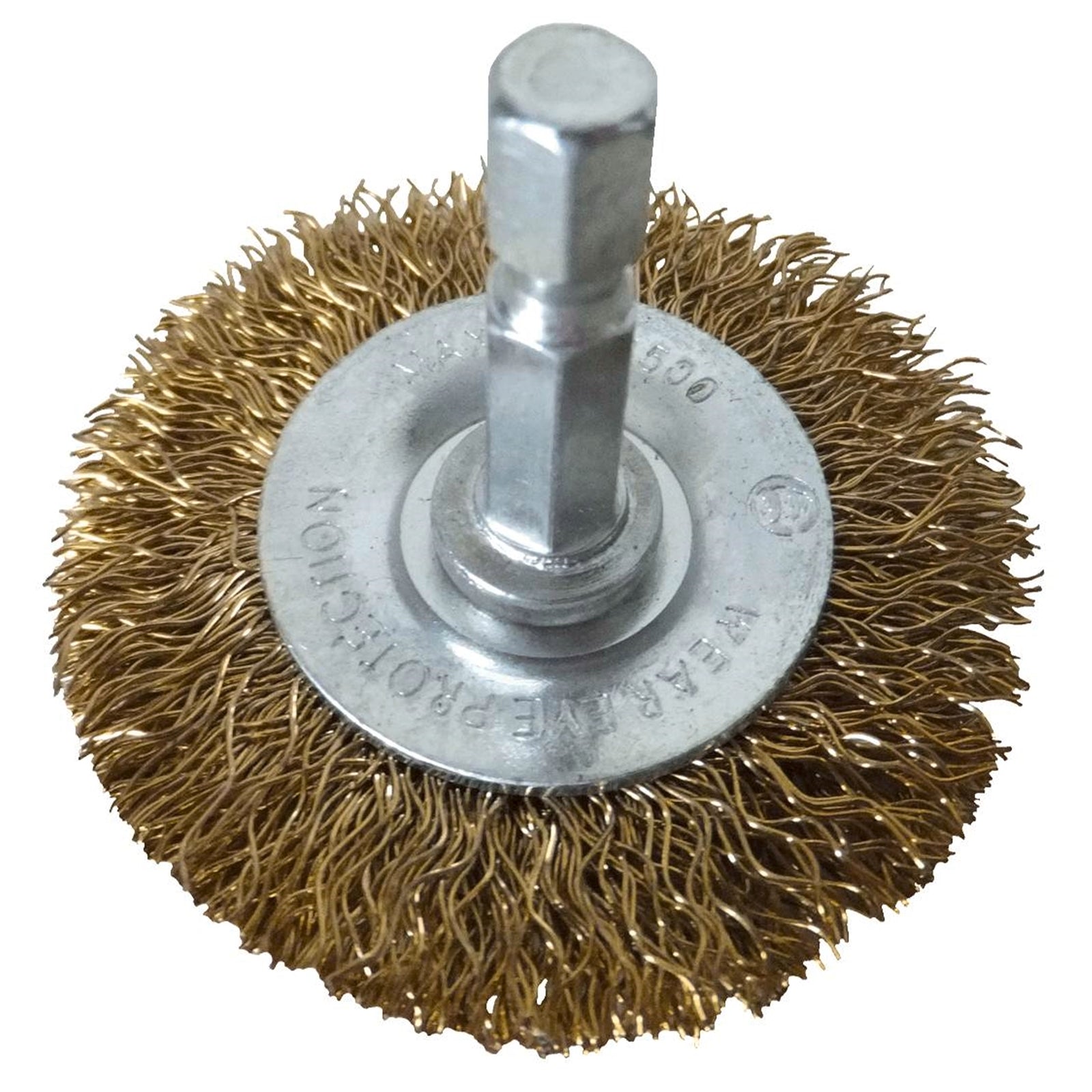 Josco 100mm Wheel Wire Brush - Brass Coated High Carbon Steel Wire