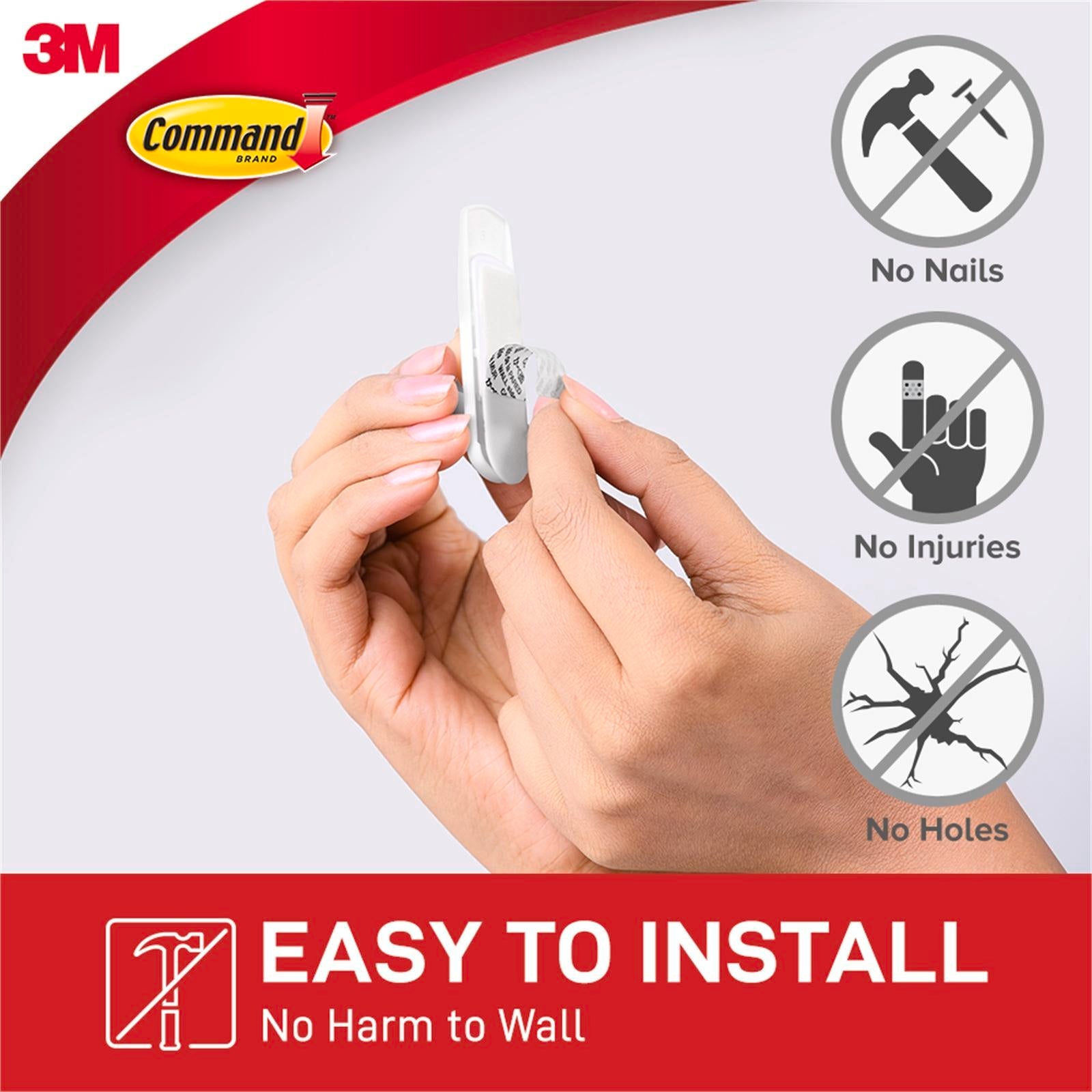 Command Small White Plastic Adhesive Hooks 8 Pack