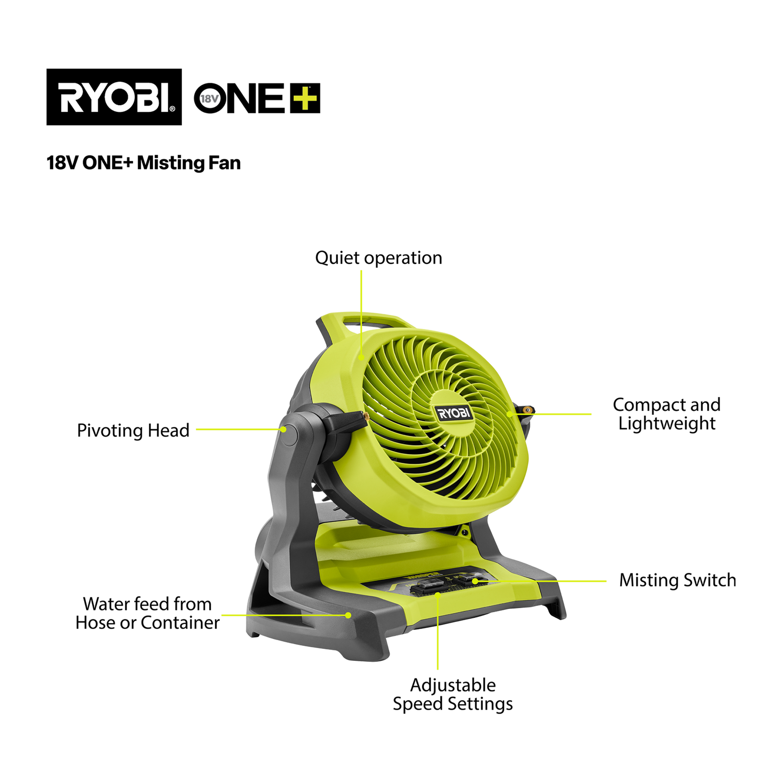 Ryobi ONE+ 18V Misting Fan Tool Only RMF18