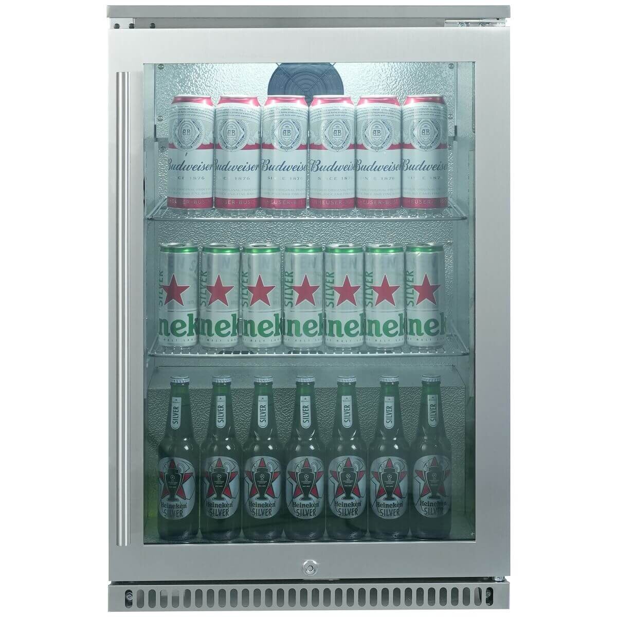 Bosston Grills 118L single door alfresco fridge - 304 stainless steel, right hinge, lockable - NAPSDRH